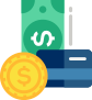 Cartoon image of different types of currency.