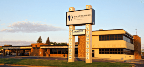 Photograph of First Western Bank & Trust's dakota square location.